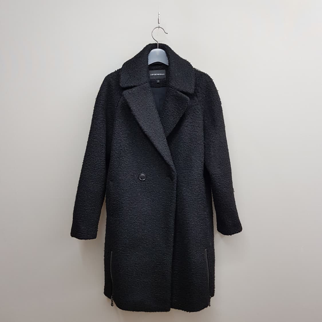 엠포리오 아르마니  블랙 부클 롱코트 36사이즈 상품이미지1