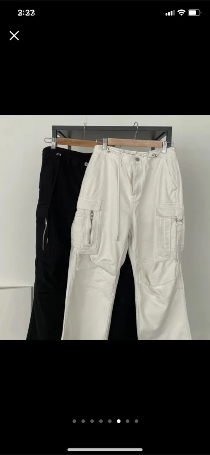 스토퍼 코튼 로우라이즈 카고팬츠 블랙 상품이미지6