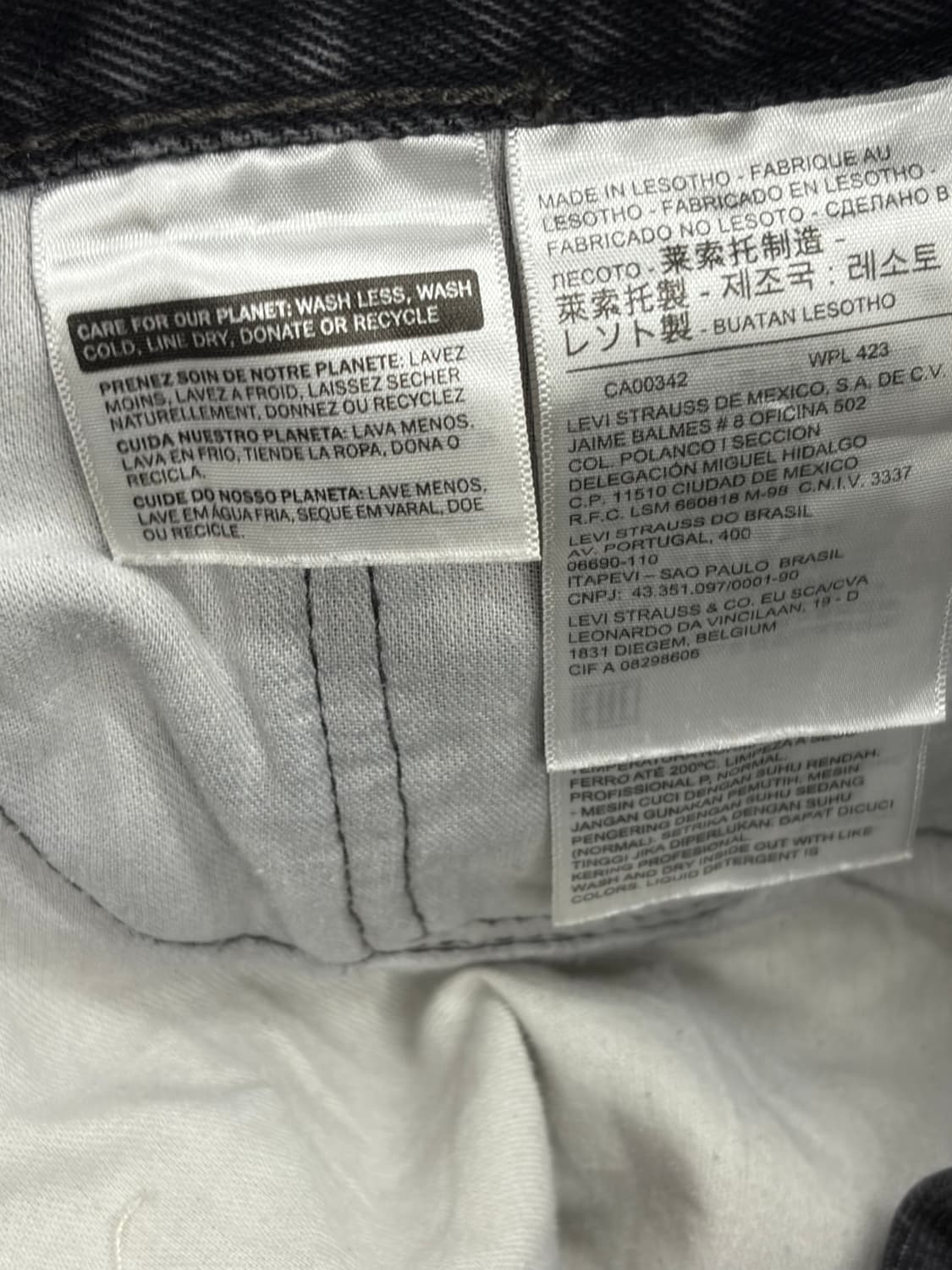 리바이스 505 블랙 데님 팬츠 상품이미지8