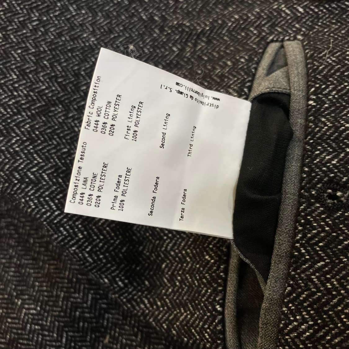 루이지 보렐리 그레이 헤링본 더블 브레스티드 코트 48 상품이미지7