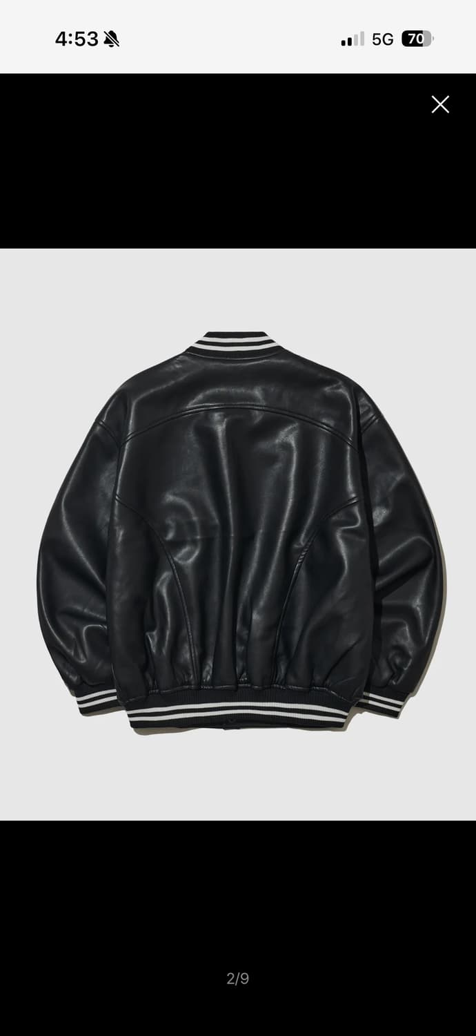 테이크이지 버핑레더 바시티 자켓(블랙) 상품이미지2