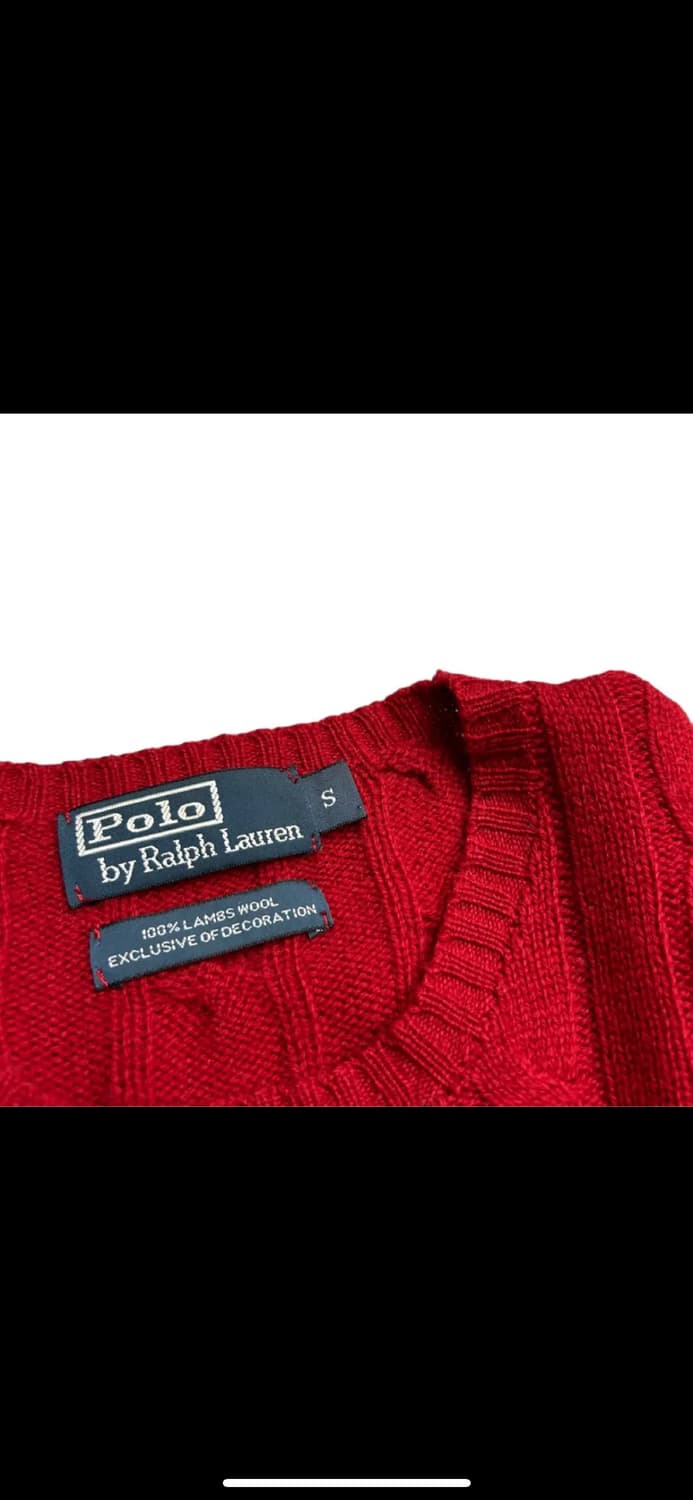 폴로 랄프로렌 네이비포니 레드 꽈배기 니트 상품이미지4
