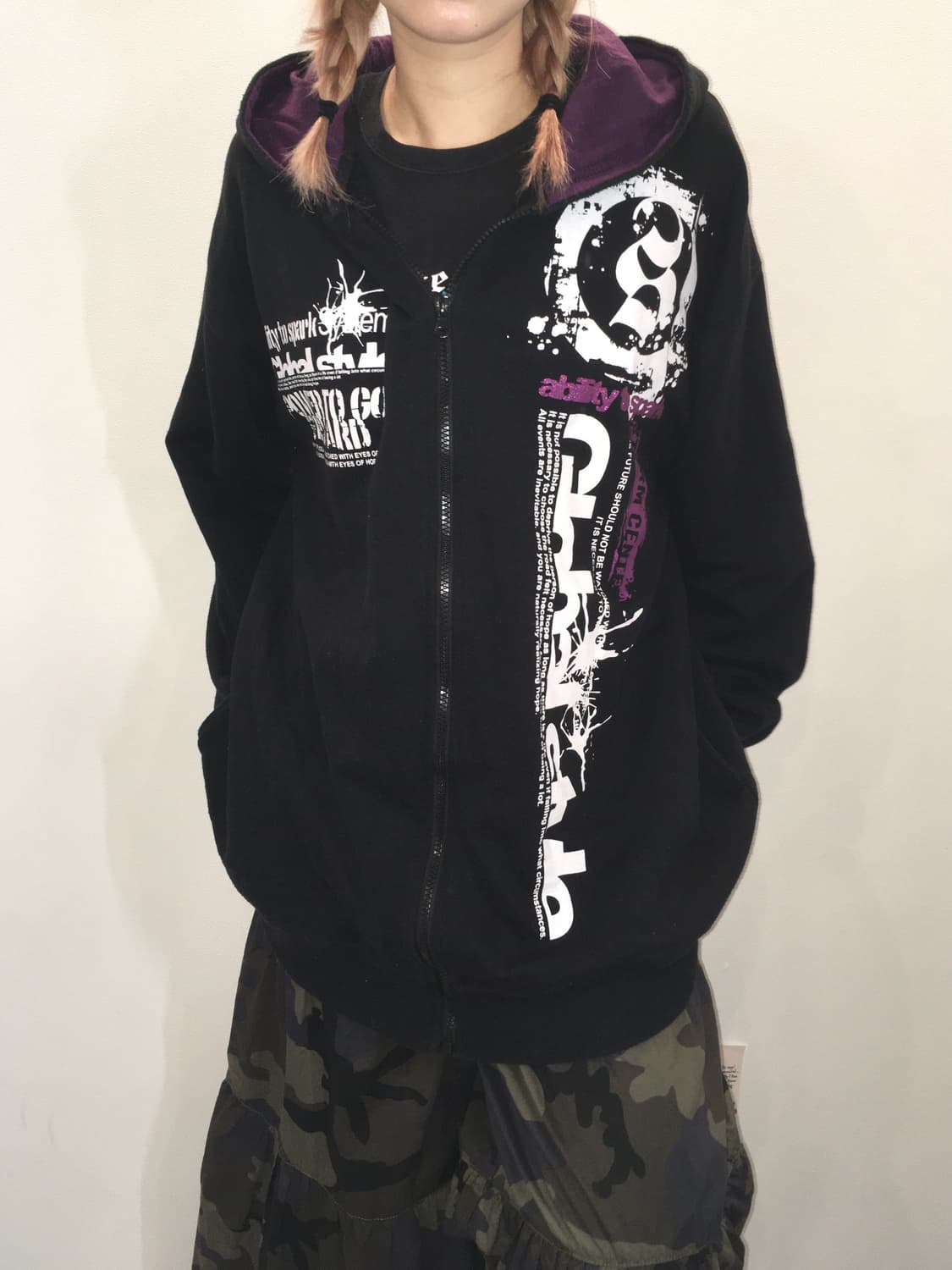 jpn vintage punk black purple hood zipup 상품이미지1