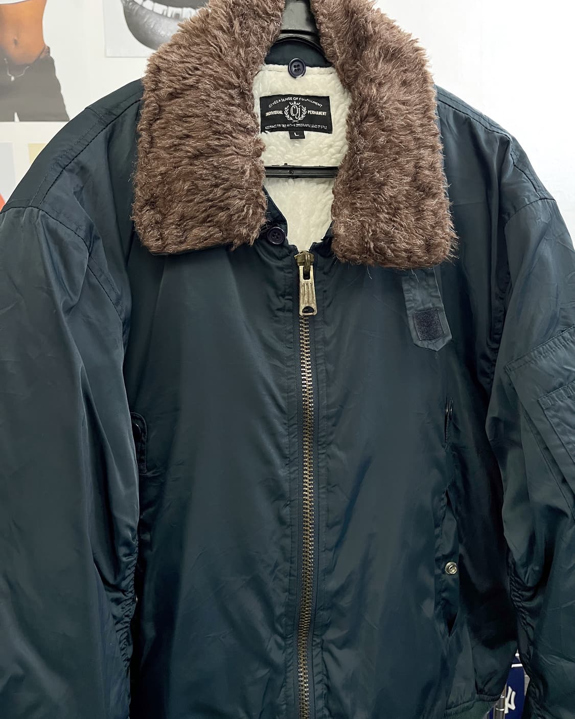 USA 올드 빈티지 퍼 카라넥 항공점퍼 상품이미지6