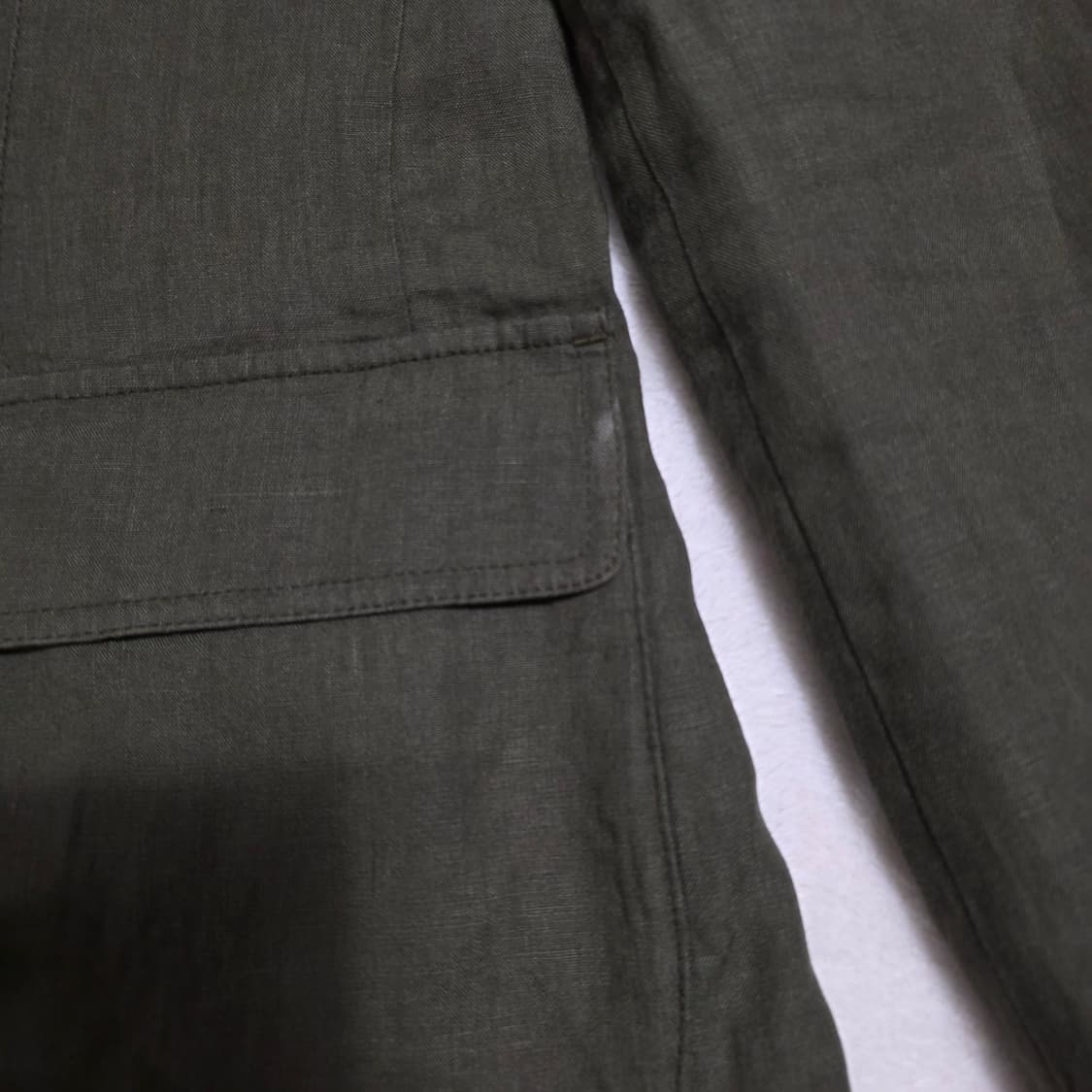 (S)여성 클럽모나코 린넨 밀리터리 자켓 카키 상품이미지5