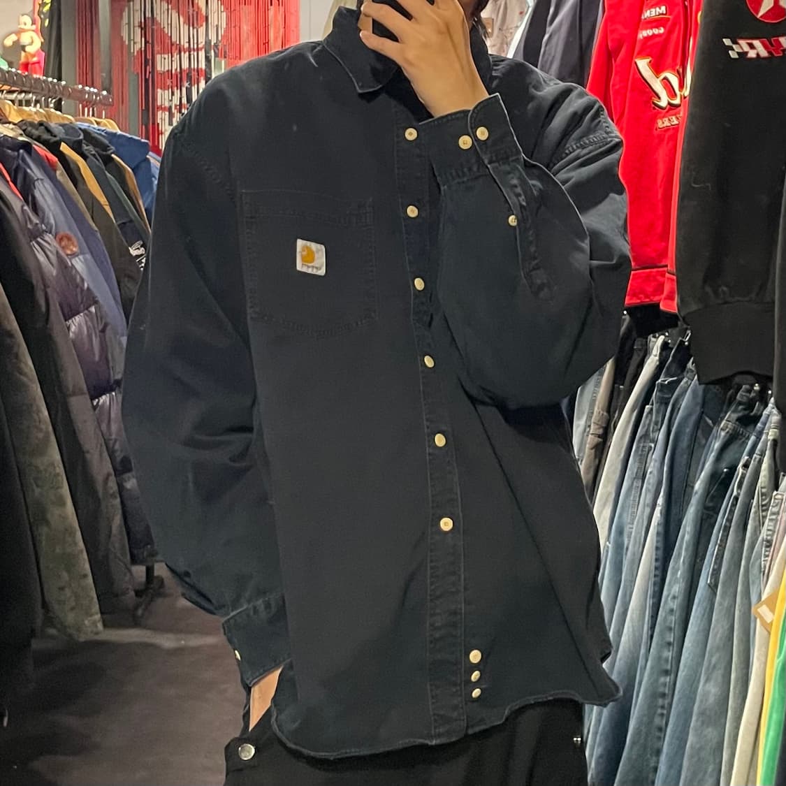 [IM] carhartt 칼하트 딥네이비 긴팔셔츠 상품이미지5