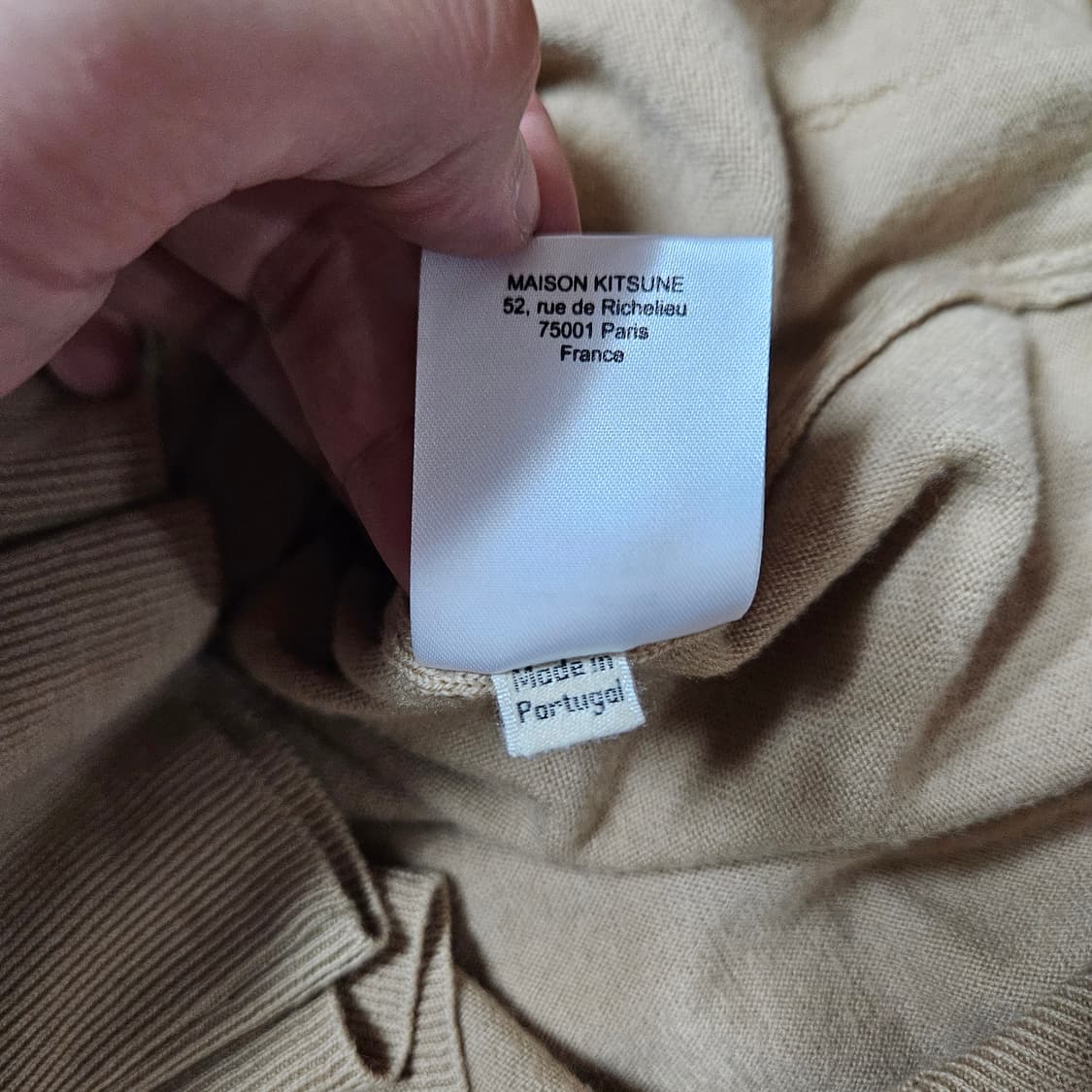 메종키츠네 버진울 폭스 패치 가디건 베이지 상품이미지5