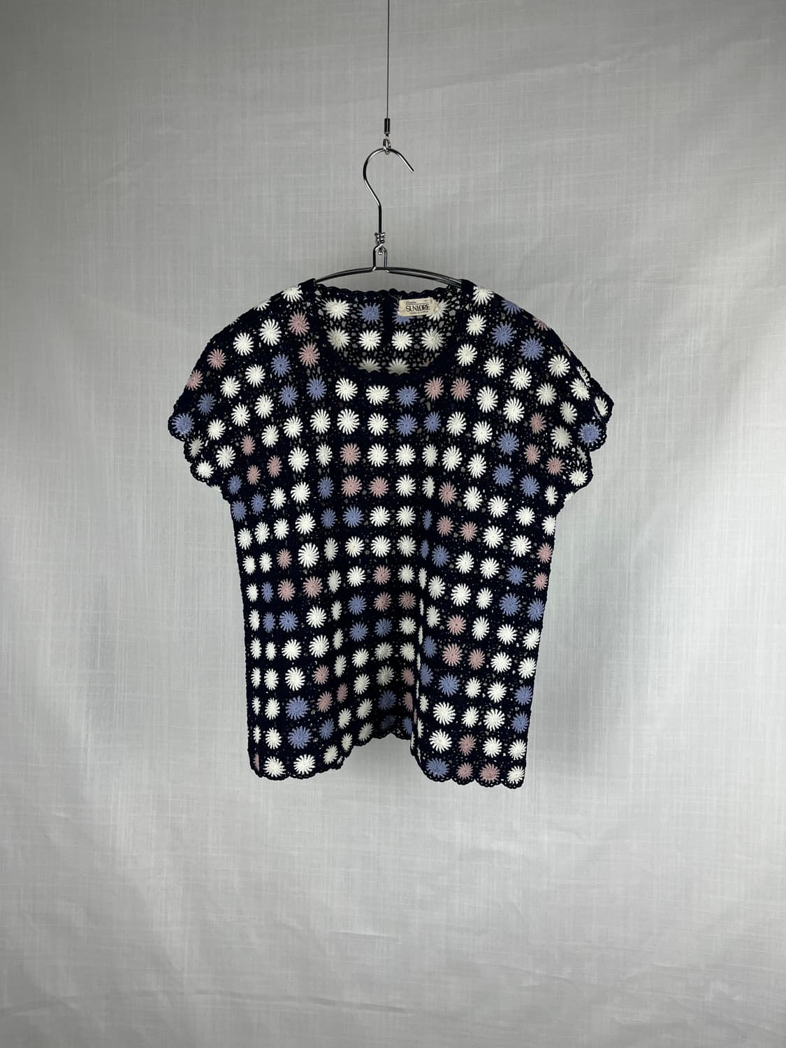 Vintage 도트 패턴 레이어드 반팔티  상품이미지2