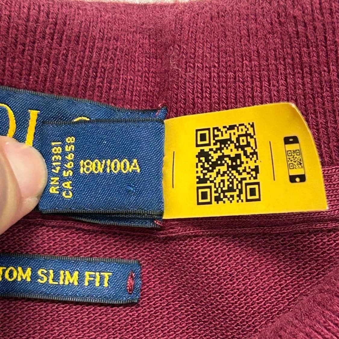 RALPH LAUREN 베어 반팔 카라티 버건디 L 상품이미지7