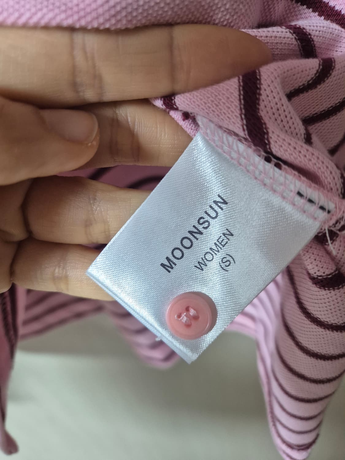 문선 pk 카라티 줄무늬 티셔츠 핑크 S 상품이미지6