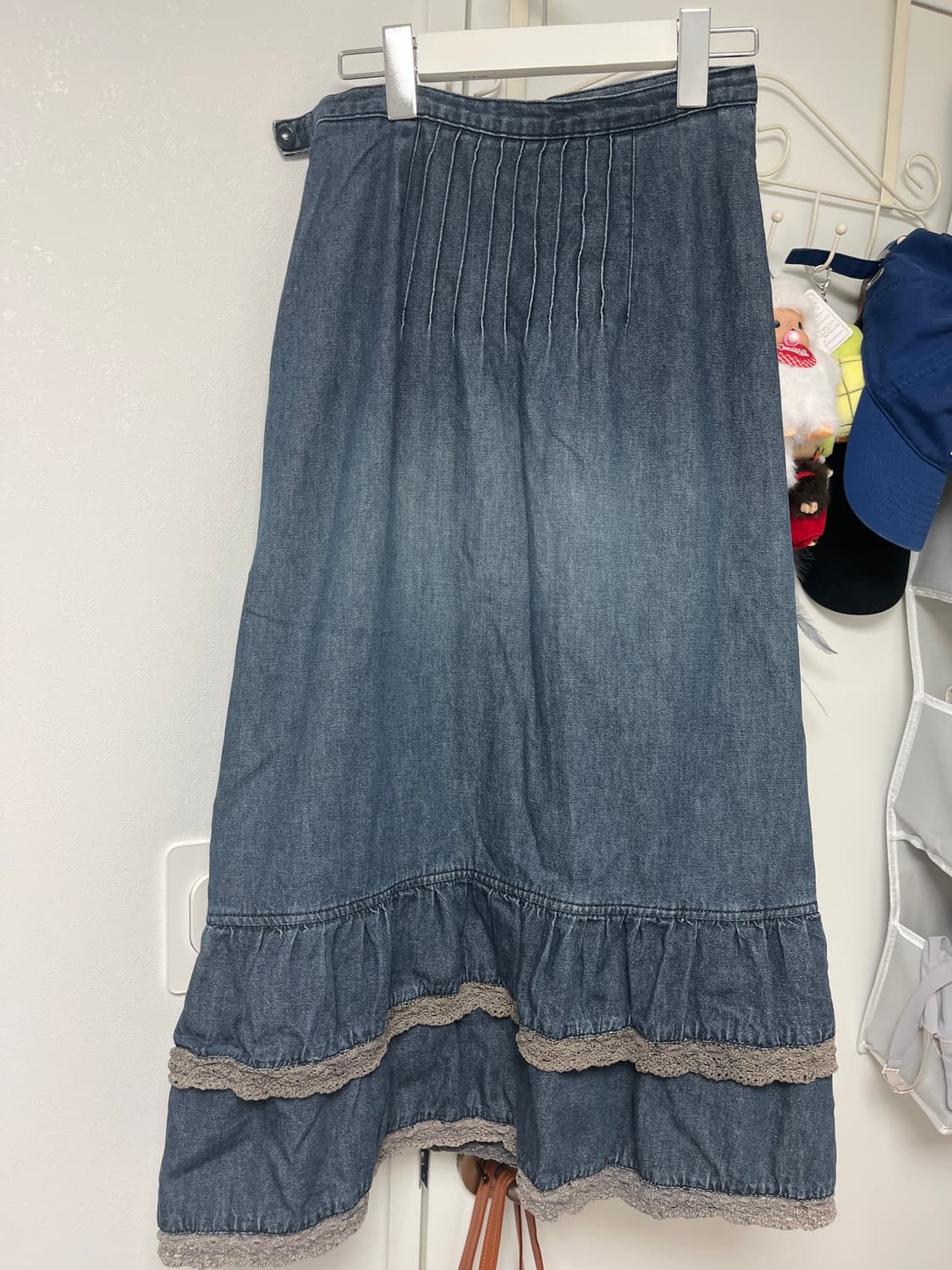 하구미 모리걸 프릴 캉캉 데님스커트 상품이미지1