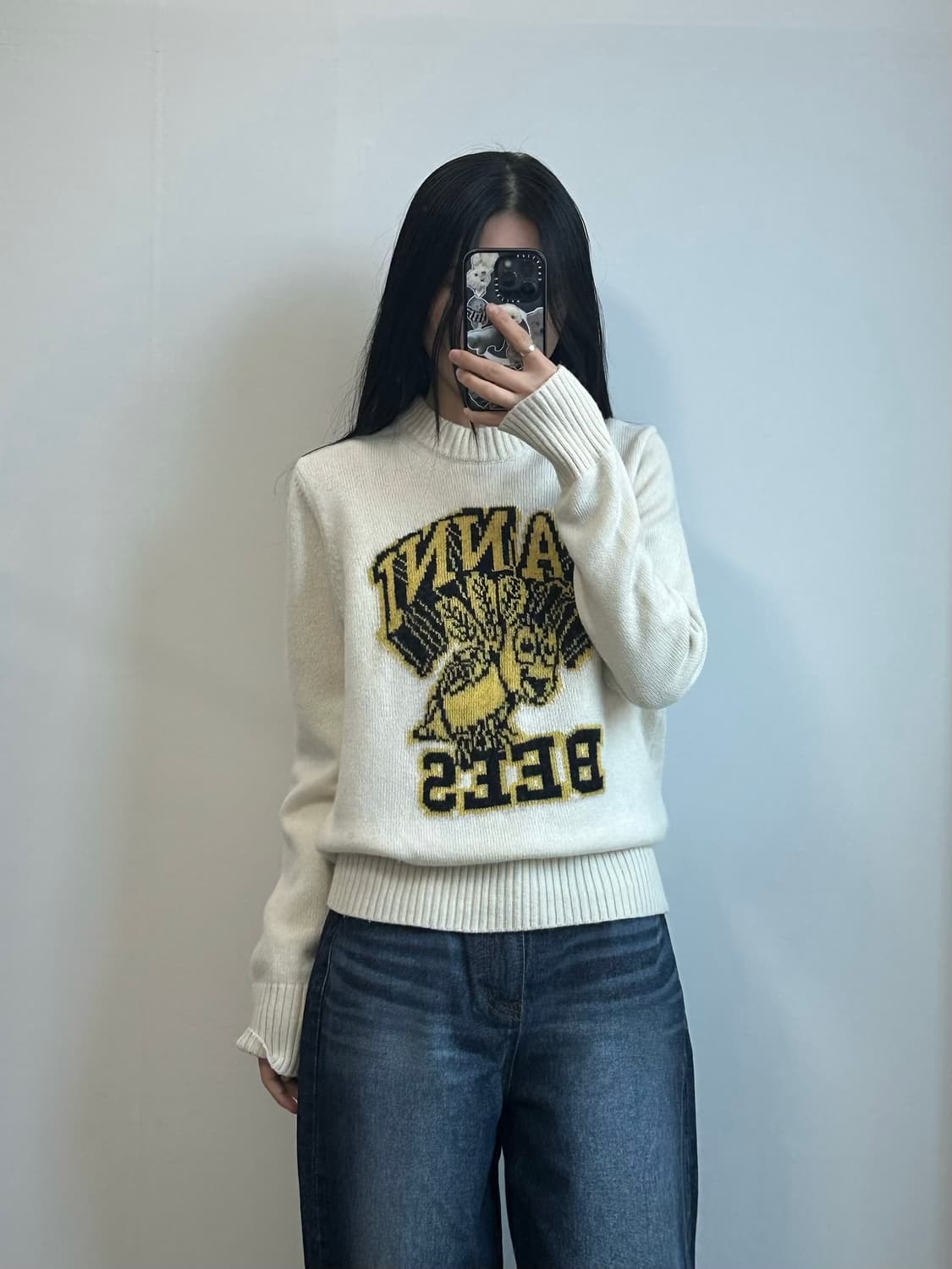 Ganni 가니그래픽 비 모티프 울 블렌드 니트 상품이미지1