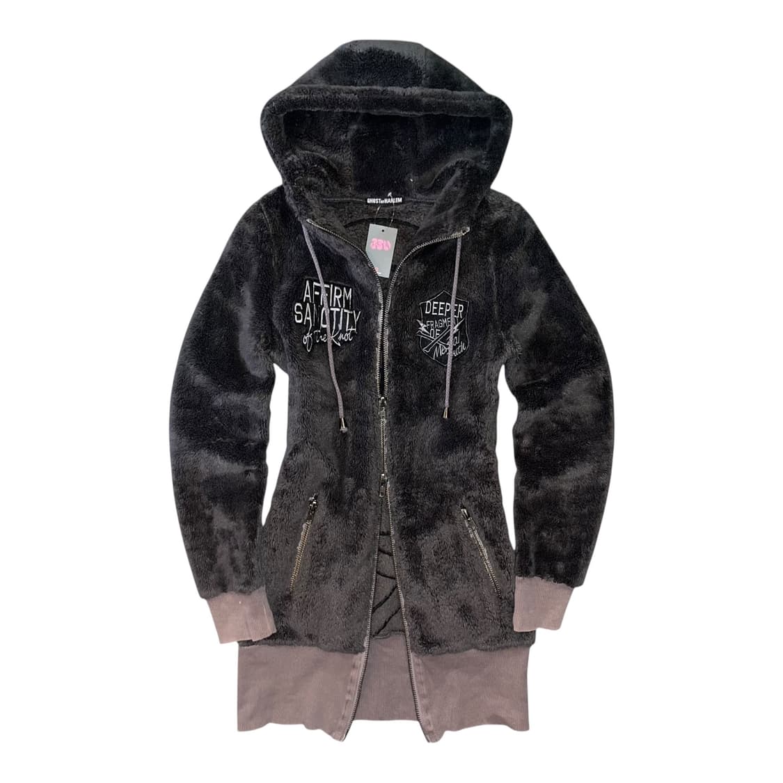 GHOST of HARLEM 고스트오브할렘 해골자수투웨이후드롱집업 펑크 상품이미지1