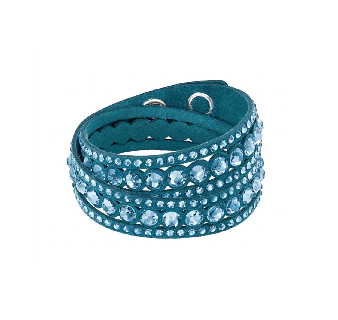 Swarovski 스와로브스키 슬레이크 스터드 가죽 팔찌 민트 그린 상품이미지1