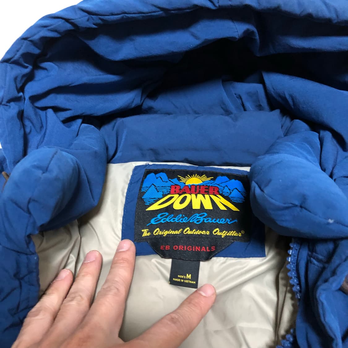 (M) 에디 바우어 EDDIE BAUER 카라코람 구스다운 패딩 파카 블 상품이미지5