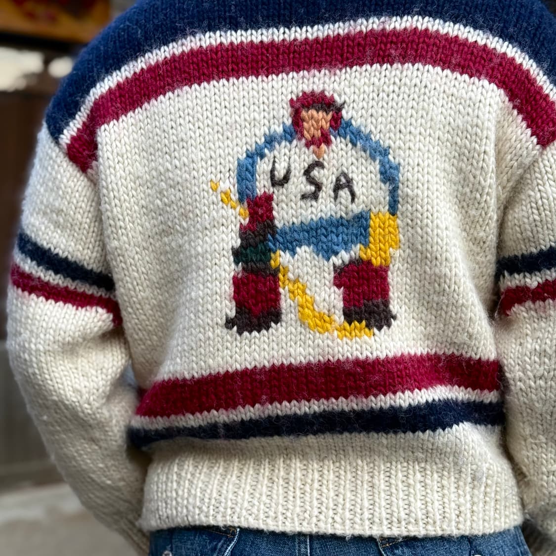 빈티지 아이스하키 패턴 코위찬 스웨터 F 상품이미지10