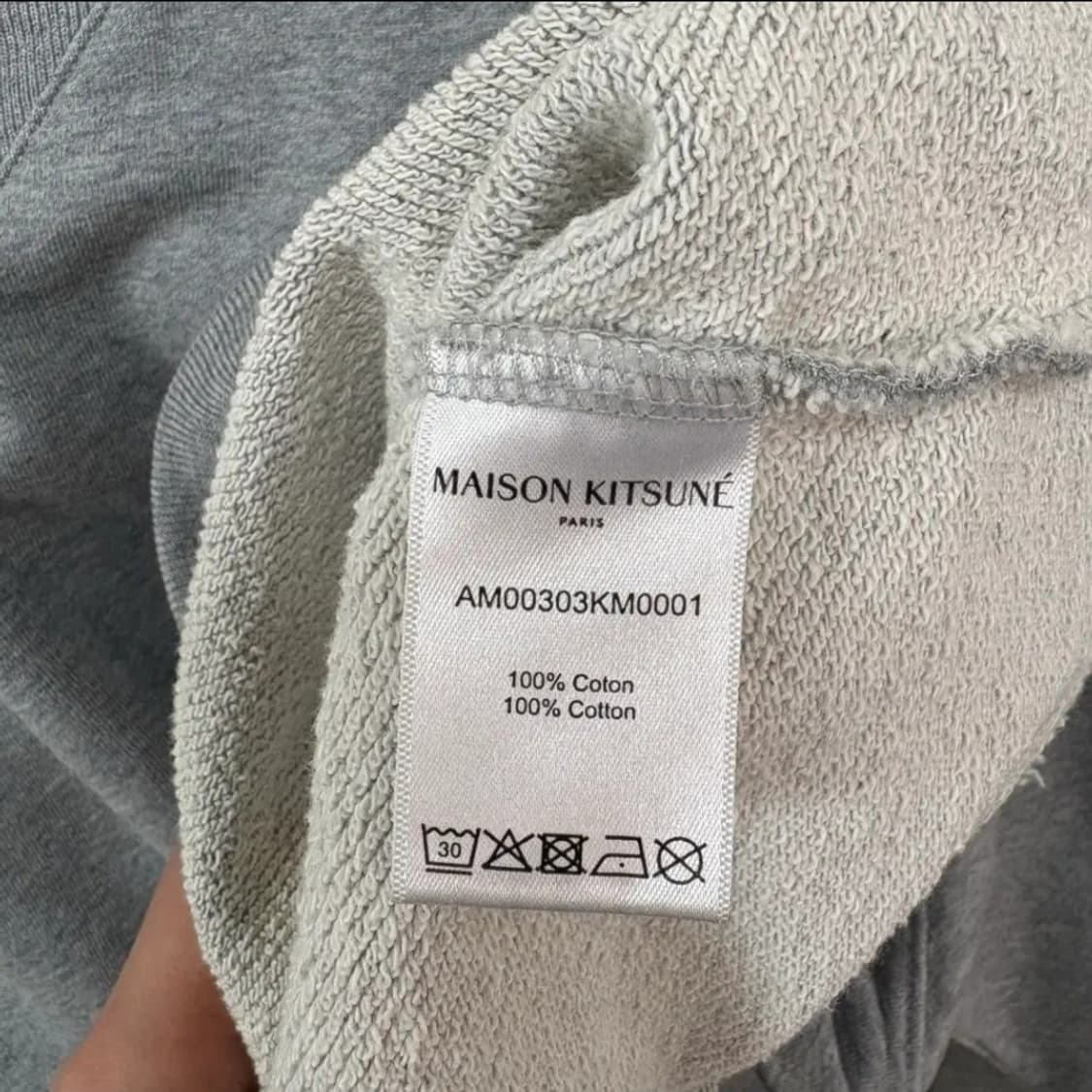 메종키츠네 폭스헤드  맨투맨 M 회색 상품이미지5