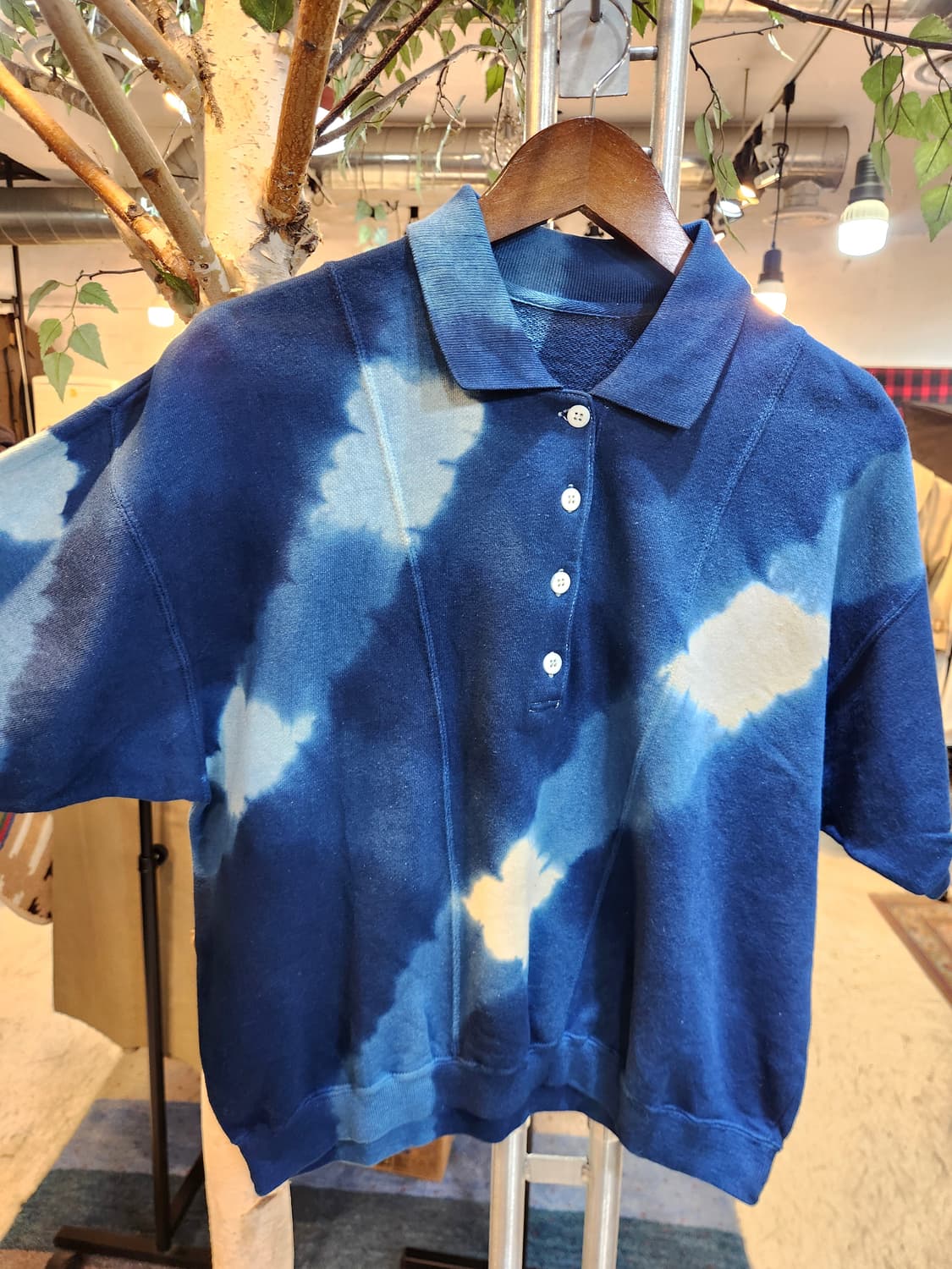 인디고  워싱 코튼 카라 반팔 상품이미지7