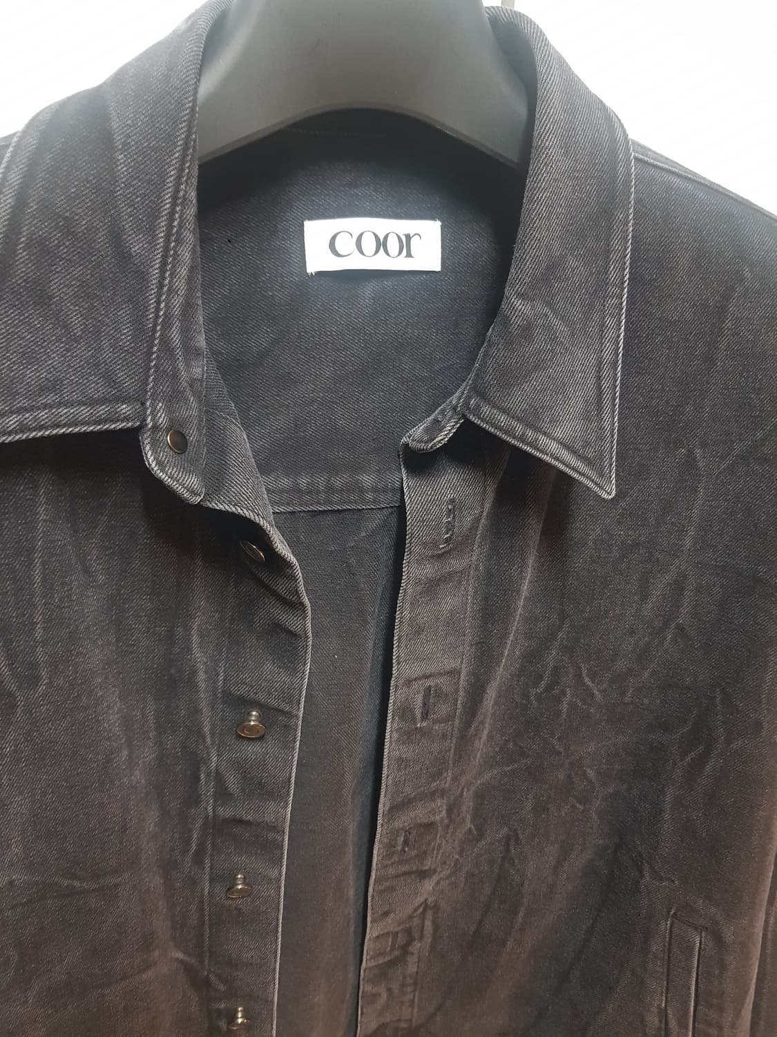 쿠어 링클 이펙트 아우터 셔츠 블랙 L 상품이미지3