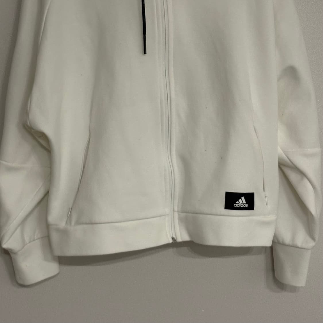 아디다스 화이트 후드 집업 상품이미지2