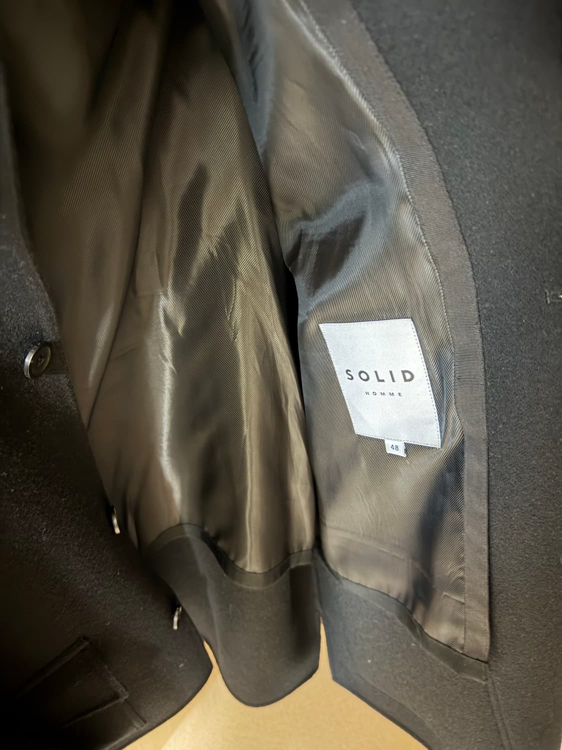 솔리드옴므 하프코트 (블랙,48) 상품이미지3