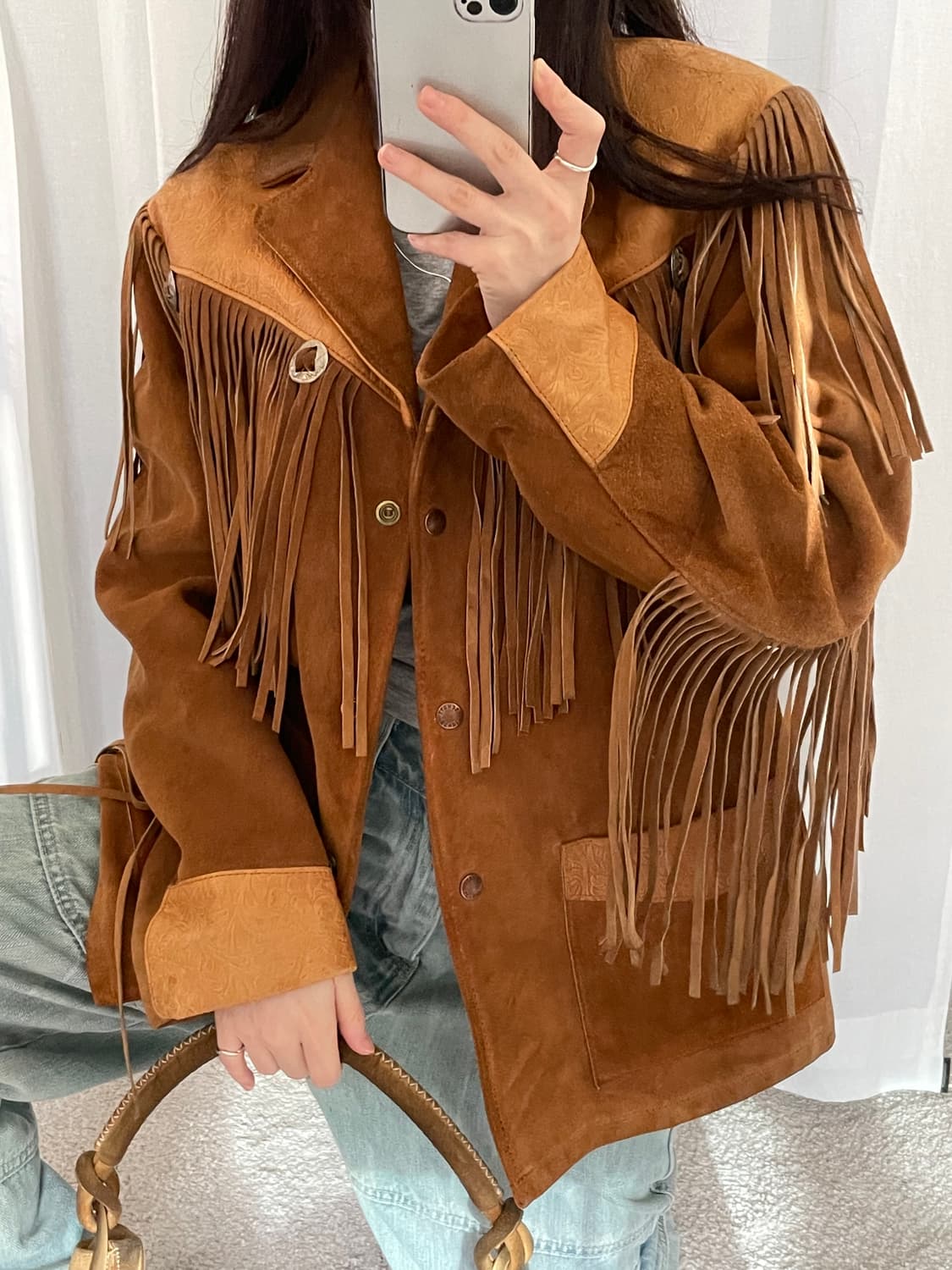 80's~90's Schott fringe leather jacket 상품이미지9