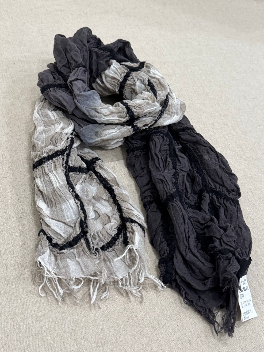 요지야마모토 셔링 네트 머플러 상품이미지2