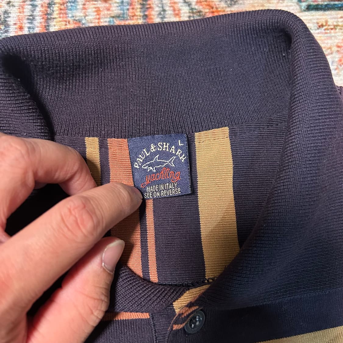 [XL] 폴앤샤크 자수로고 스트라이프 카라티 상품이미지3