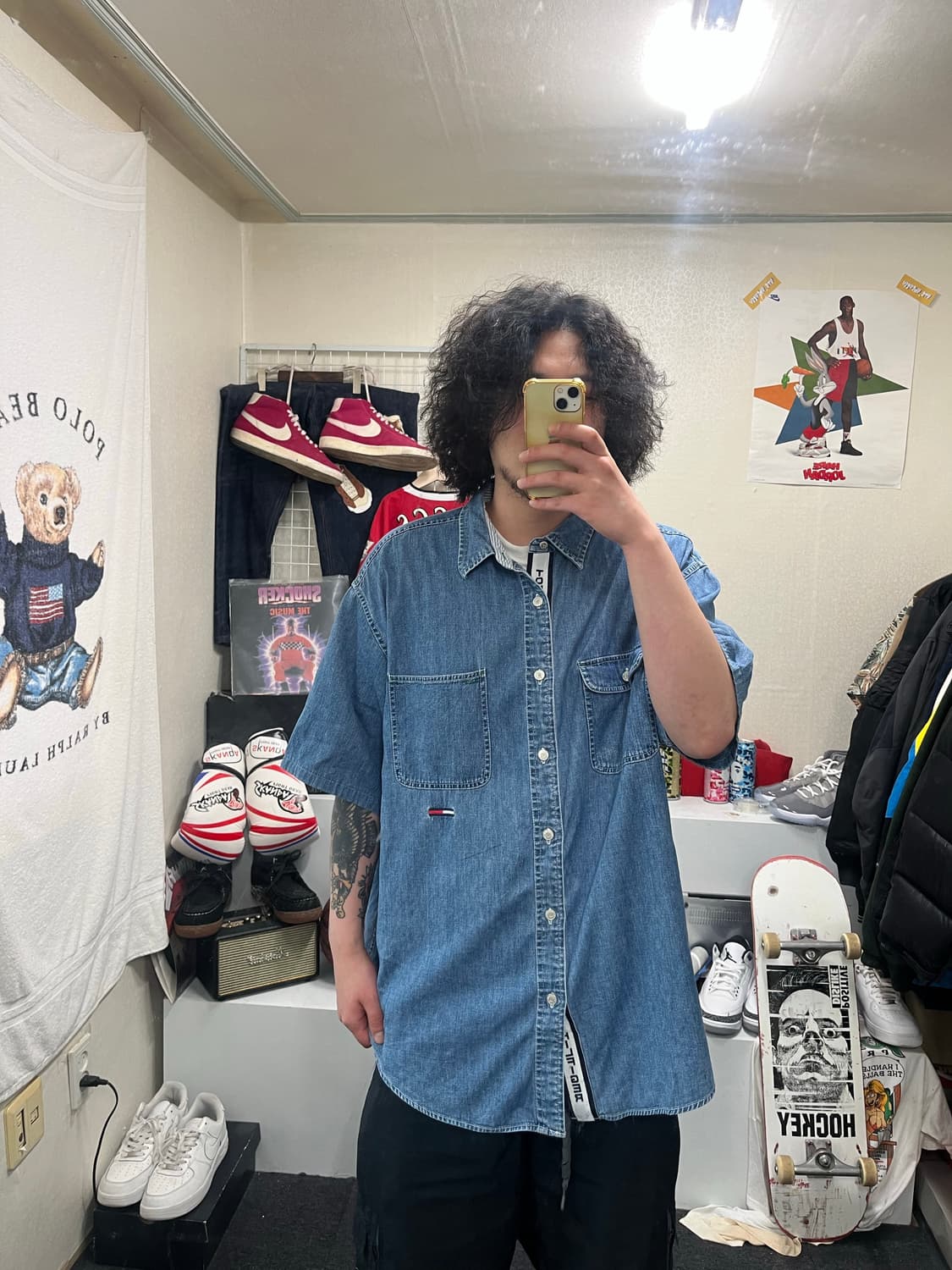 타미힐피거 데님 반팔 셔츠 상품이미지8