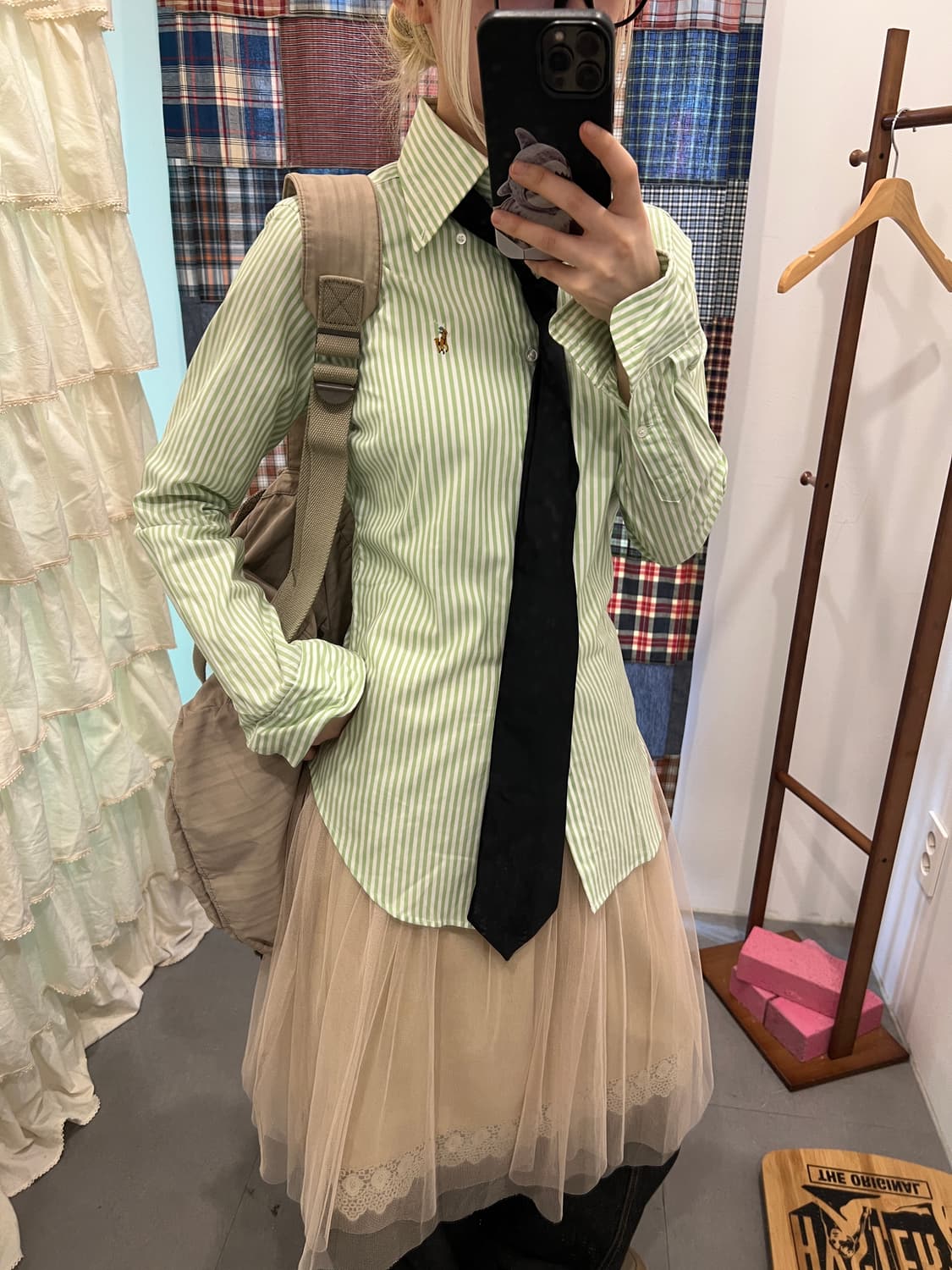 폴로 라이트그린 스트라이프 셔츠 상품이미지2