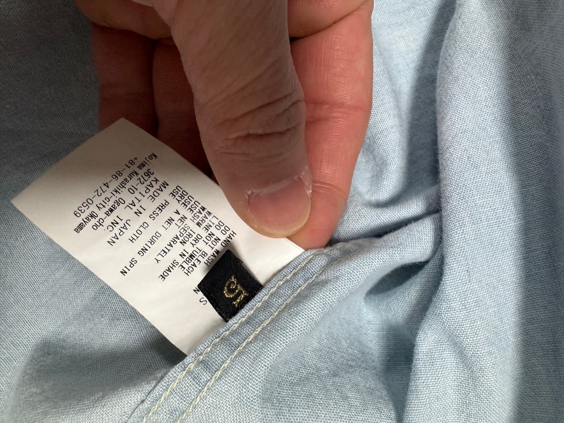 캐피탈 샴브레이 본 셔츠 5사이즈 판매합니다. 상품이미지5