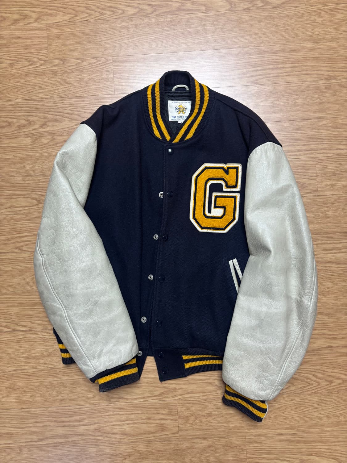 8-90’s 골든베어 레더 바시티 자켓 상품이미지1