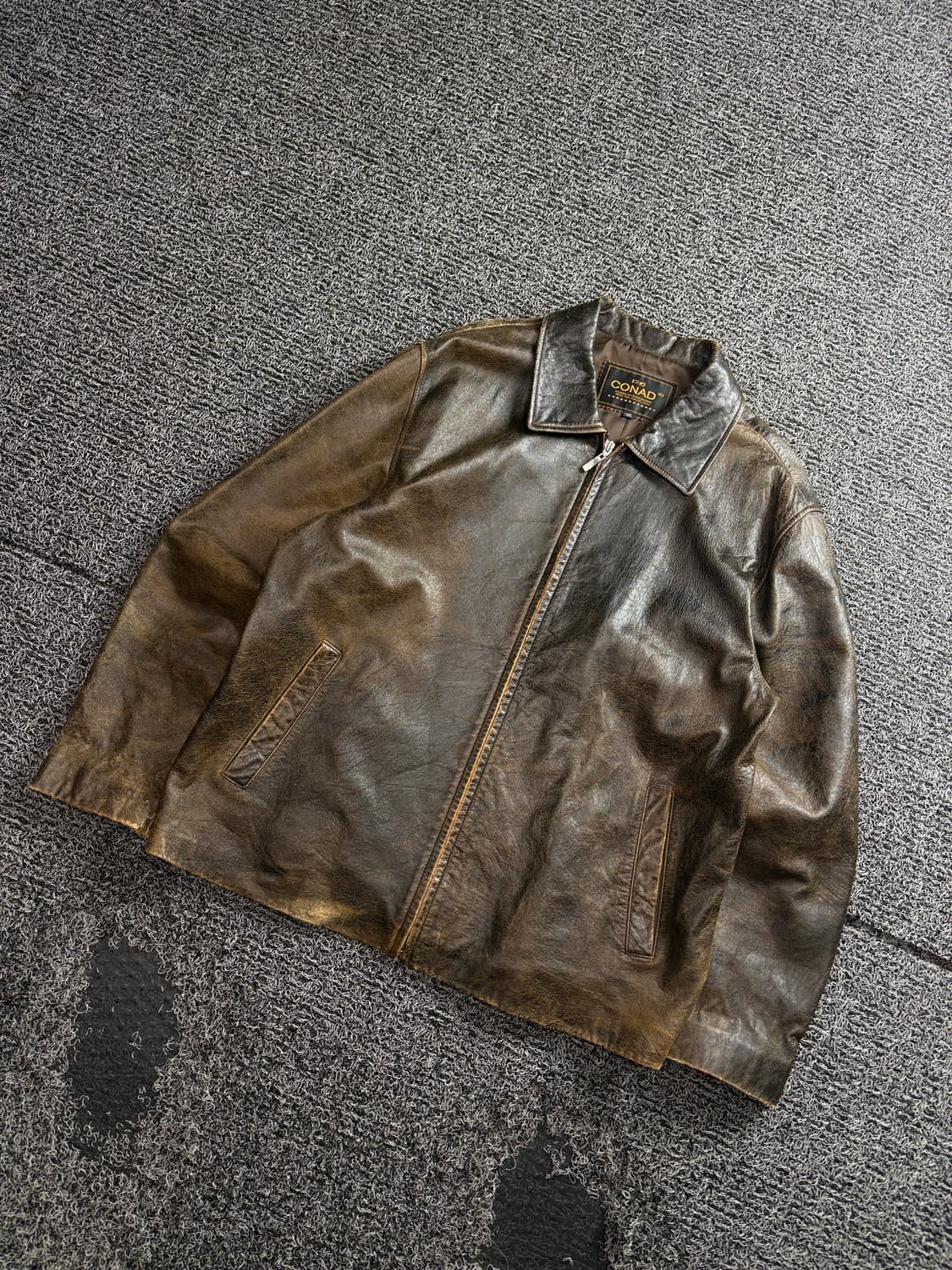 90s 콘아드 에이징 양가죽 램스킨 레더 자켓 3496 상품이미지1