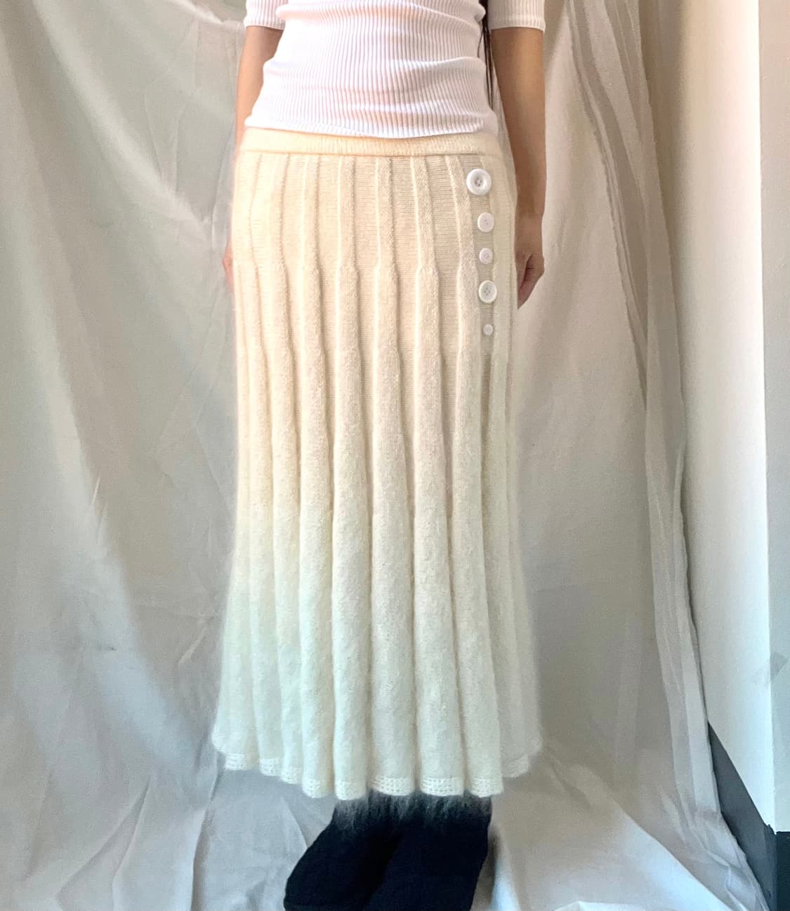 Hairy button knit skirt 상품이미지10