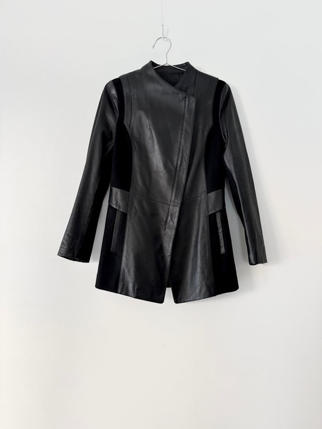 KASIBADY Panel mixed leather jacket  상품이미지1