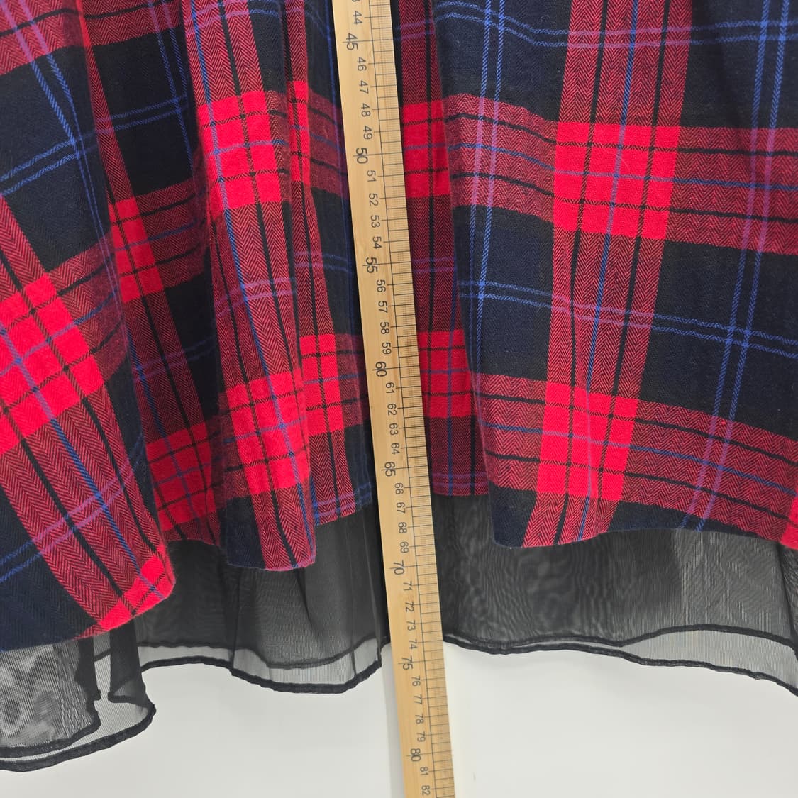 레드 체크 플레어 롱 스커트 44 상품이미지6