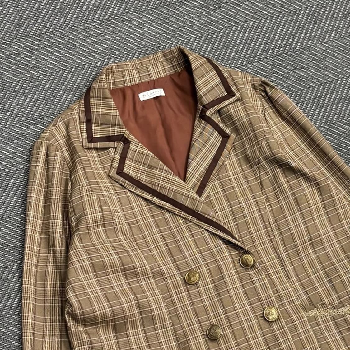 엑시즈 팜 더블 체크 자켓 V0515 상품이미지3