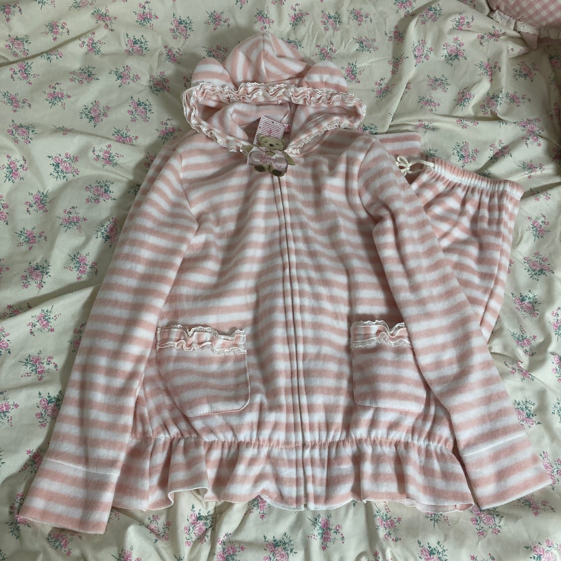 슈가돌 네코미미 홈웨어 세트 핑크 핀터레스트 갸루 리즈리사 상품이미지2