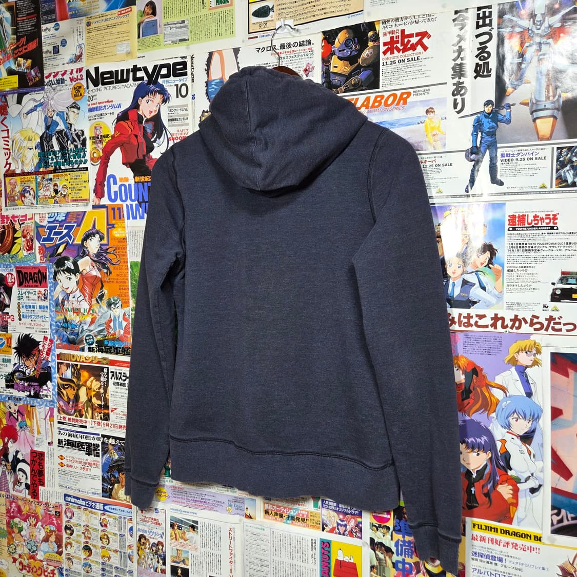 펑크 레터링 자수 네이비 슬림핏 후드집업 상품이미지5