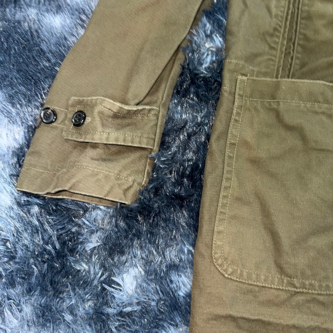 투티/ 0091 프리즘웍스 후드 더플 트랜치 코트 떡볶이 카키 상품이미지8