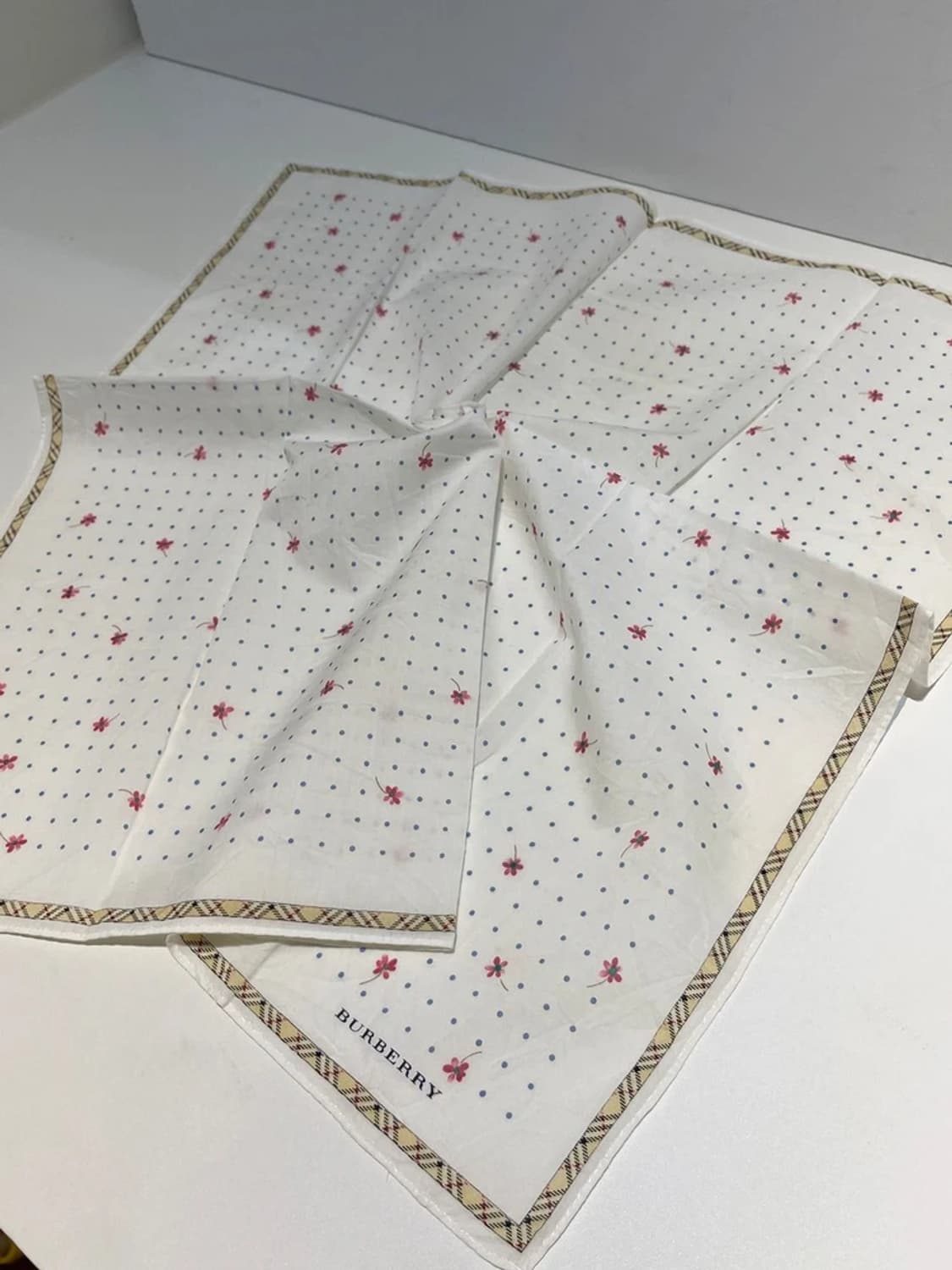 버버리 00s 시그니처 재팬 도트 쁘띠 반다나 손수건 A1211 상품이미지2