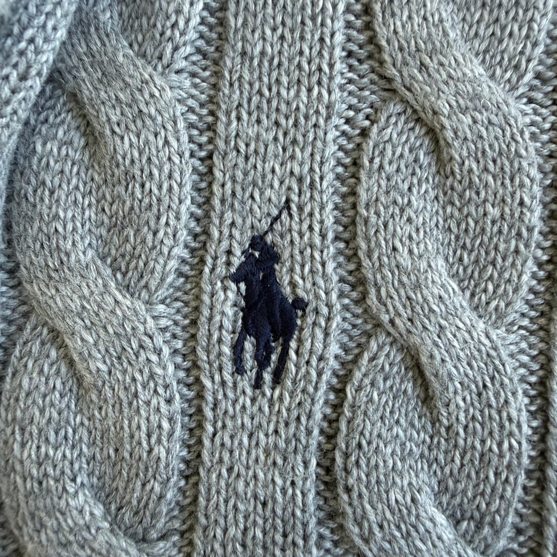 폴로랄프로렌 꽈배기 하프집업 니트 그레이 상품이미지5