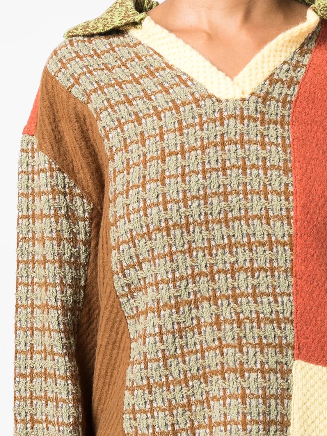 앤더슨벨 시에나 패치워크 니트 폴로 스웨터 S 정가 922,000원 실착 상품이미지1