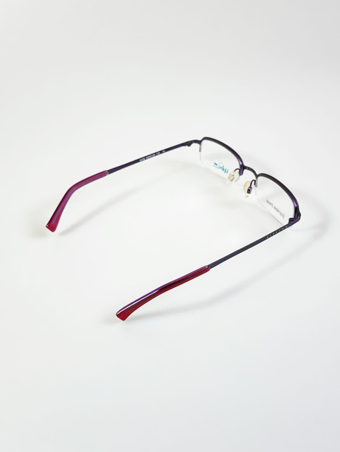 KIPLING 딥퍼플 메탈 반무테 스퀘어 빈티지 안경 상품이미지4