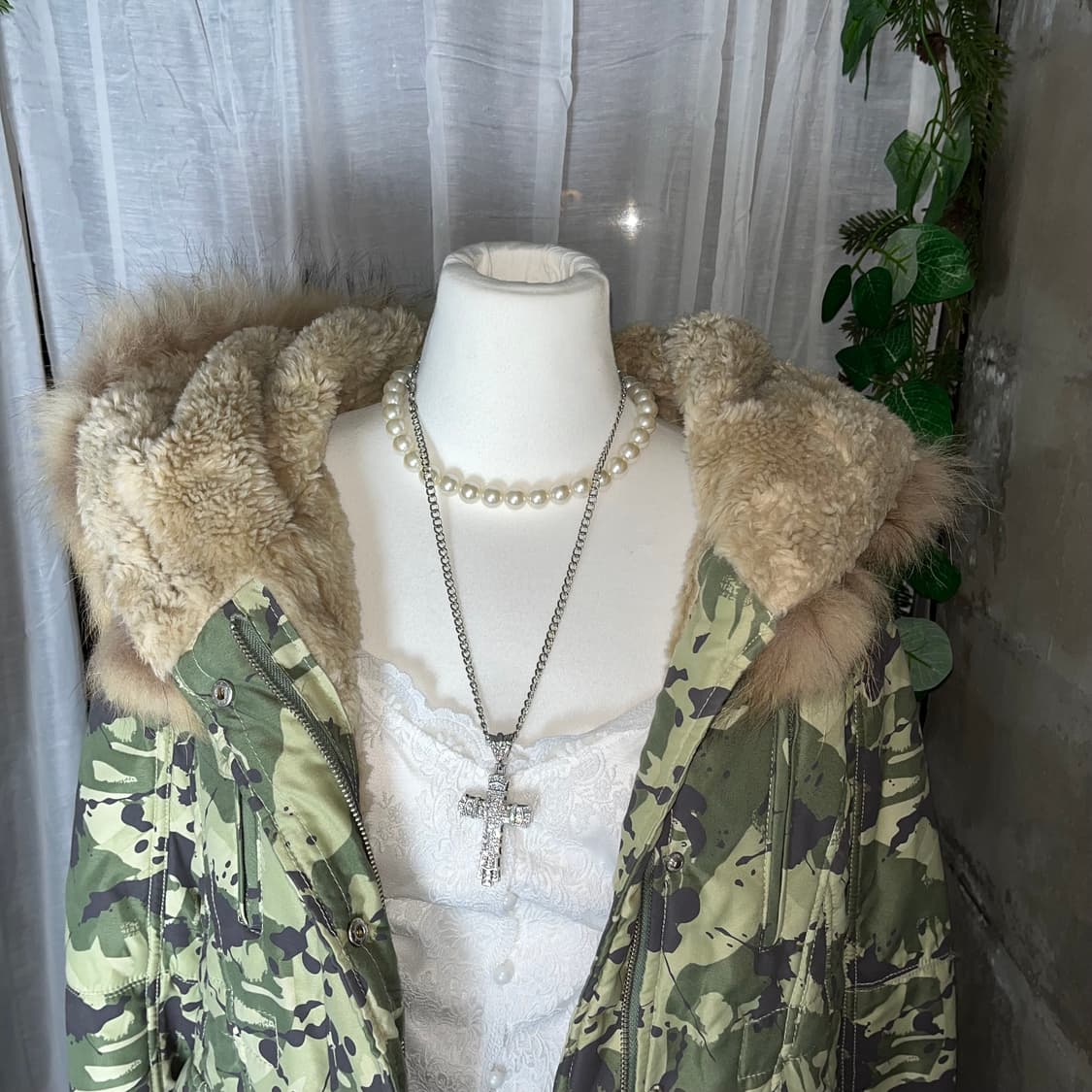 펑크 카모 인감퍼 패딩자켓 상품이미지1