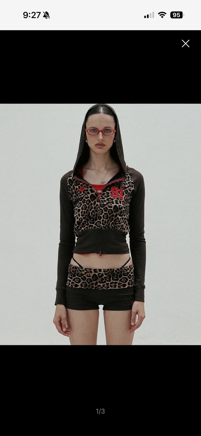 배드블러드 져지후드집업 +숏츠 셋업 레오파드 m 상품이미지1