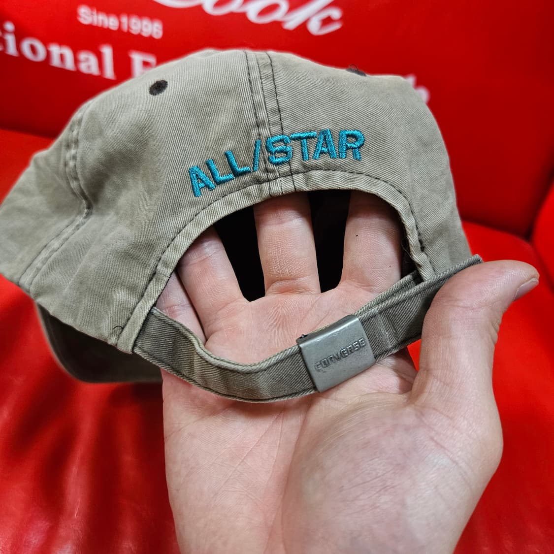 컨버스(Converse) y2k 워싱 빈티지 카키 볼캡  상품이미지4