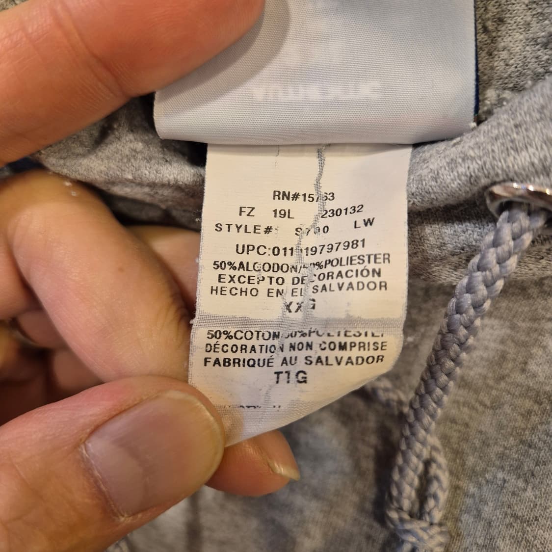 2XL 챔피온 그레이 후드 상품이미지4