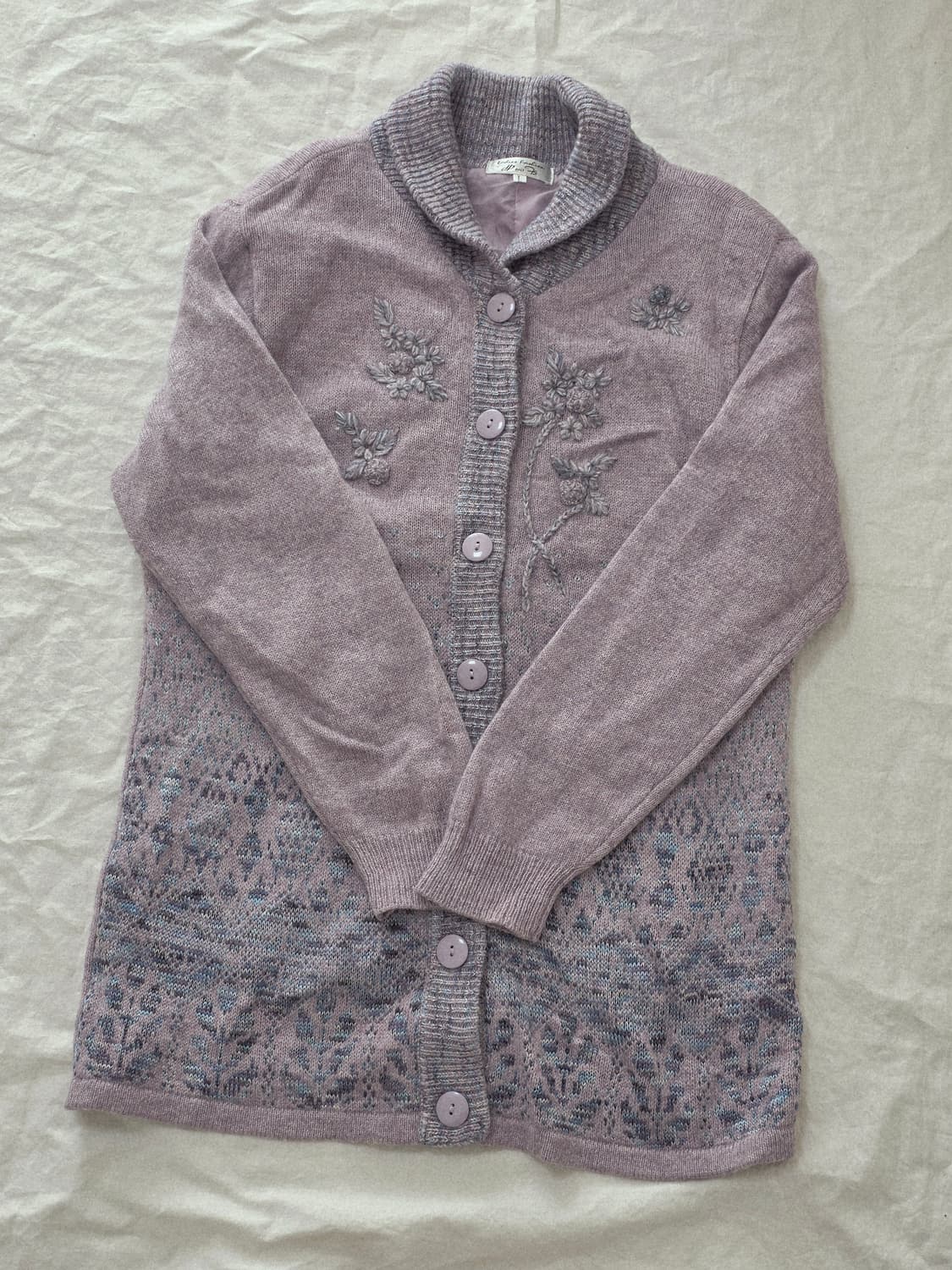 할매카지 그래니룩 모리걸 핑크라벤더 일본빈티지 니트 가디건 상품이미지4