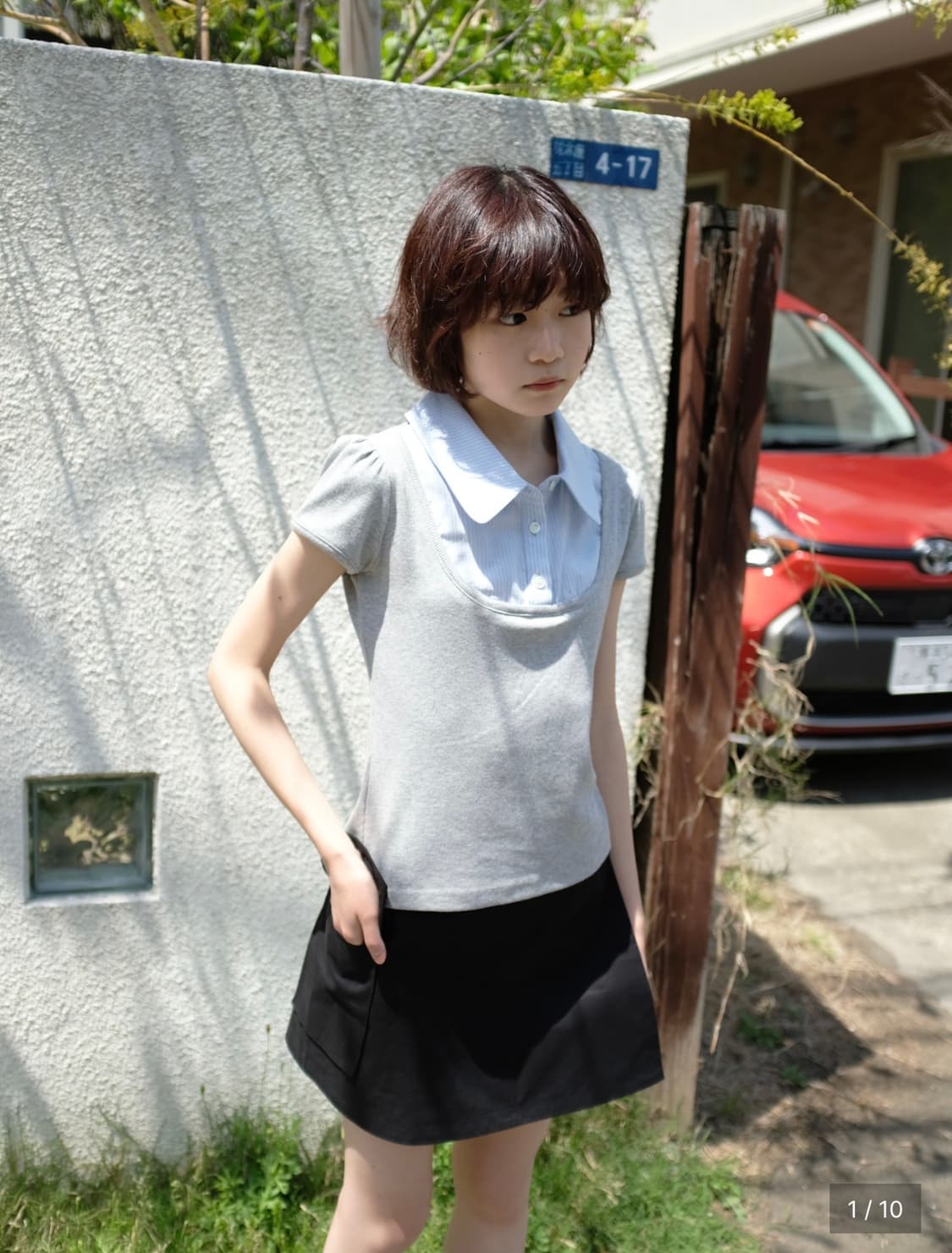 인앤양인하모니 Mix knit top, grey 상품이미지2